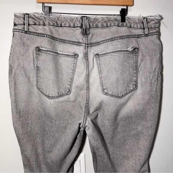 Good American Grey Black Distressed Tapered High Rise Jeans Size 20 - Picture 7 of 13
